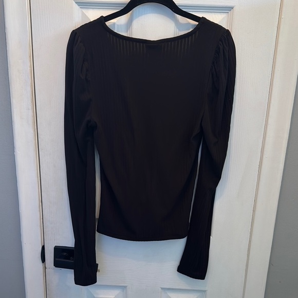 Rue 21 Black Ruched V-Neck Blouse - Picture 4 of 4